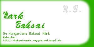 mark baksai business card